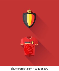 Digitally generated belgium jersey and crest vector