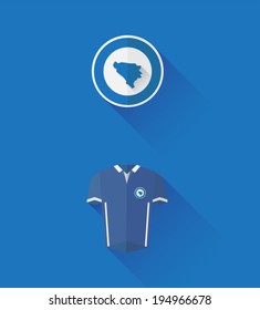 Digitally generated bosnia jersey and crest vector