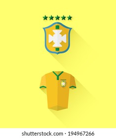 Digitally generated brasil jersey and crest vector