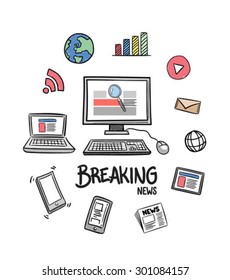Digitally generated Breaking news concept vector