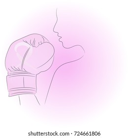 Digitally generated Breast cancer awareness vector with fighting girls, Day against breast cancer