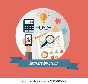Digitally generated Business analytics concept vector with banner and text