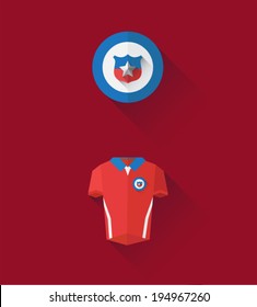 Digitally generated chile jersey and crest vector