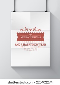Mensaje de bienvenida navideño generado digitalmente con ilustraciones vectoriales