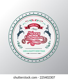Digitally generated Christmas greeting message with illustrations vector