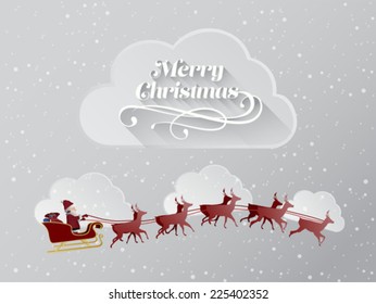 Digitally generated Christmas greeting message with illustrations vector