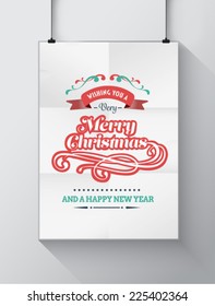 Digitally generated Christmas greeting message with illustrations vector
