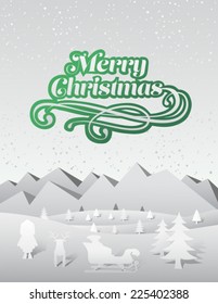 Mensaje de bienvenida navideño generado digitalmente con ilustraciones vectoriales