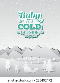 Digitally generated Christmas greeting message with illustrations vector