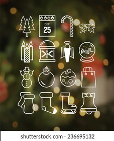 Digitally generated Christmas icons in hipster style vector