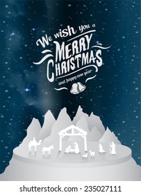 Digitally generated Christmas vector with nativity scene