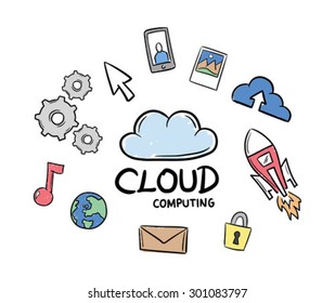Digitally generated Cloud computing vector