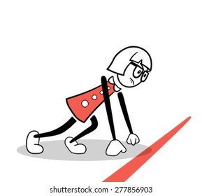 Digitally generated Cute cartoon ready to race