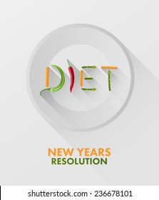 Digitally generated Diet spelled out with vegetables vector