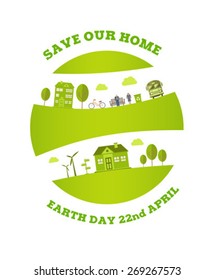 Digitally generated Earth day vector