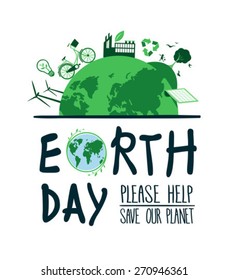 Digitally generated Earth day vector