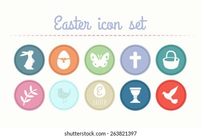 Digitally generated Easter icon set vector