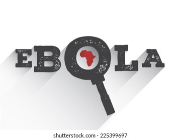 Digitally generated Ebola under the magnifying glass vector