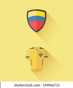 Digitale Ecuador-Jersey und Wappenvektorgrafik