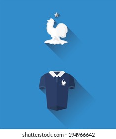 Digitally generated france jersey and crest vector