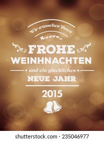 Digitally generated Frohe Weinhnachten vector against golden background