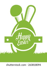 Digitally generated Happy Easter greeting vector