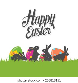 Digitally generated Happy Easter greeting vector