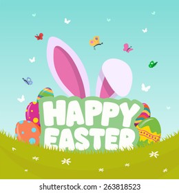 Digitally generated Happy Easter greeting vector