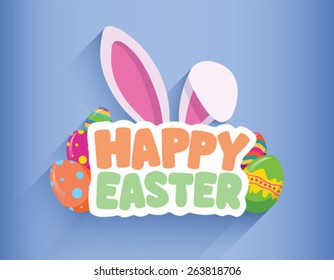 Digitally generated Happy Easter greeting vector