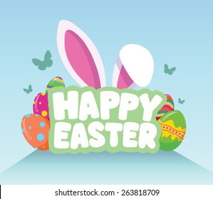 Digitally generated Happy Easter greeting vector