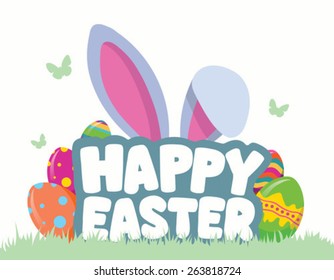 Digitally generated Happy Easter greeting vector