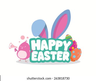 Digitally generated Happy Easter greeting vector