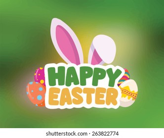 Digitally generated Happy Easter greeting vector