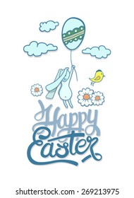 Digitally generated Happy Easter greeting vector