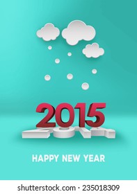 Digital generierte Happy New Year 2015 Vektor 