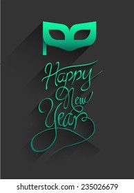 Digital erzeugte Happy-Neujahrsvektor in Grün und Gold