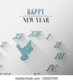 Vector de año nuevo feliz generado digitalmente con reloj