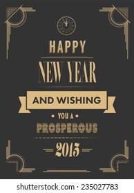 Digitally generated Happy new year vector in art deco style