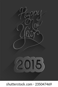 Digitally generated Happy new year design on black