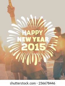 Digitally generated Happy new year 2015 vector 