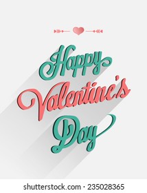 Digital generierte Happy Valentins Tagesvektor in kursiver Schrift