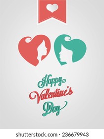 Digitally generated Happy valentines day vector with kissing couple