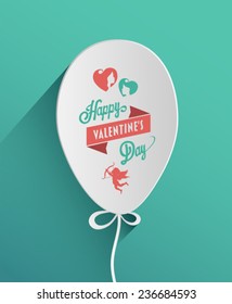 Vector del día de las tarjetas Happy generado digitalmente con globo de corazón