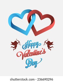 Digitally generated Happy Valentines Day vector with hearts