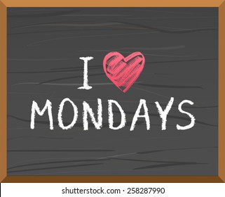Digitally generated I heart mondays on chalkboard vector