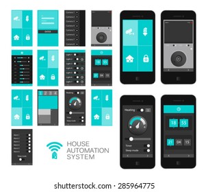 Digitally generated Home automation app interface 