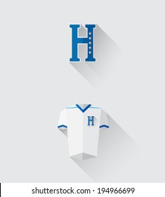 Digitally generated honduras jersey and crest vector