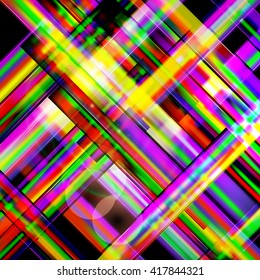 Digitally generated image of colorful light and stripes. Vector illustration.