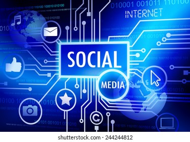 Imagen digital con concepto de medios sociales