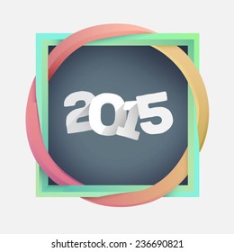 Digitally generated Interlocking square and circle with 2015